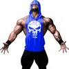 Men's Tank Tops Skull Bodybuilding Stringer Tank Tops men Stringer Shirt Fitness Tank Top Men Gym sleeveless hoodies Cotton Vest 230710