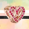 925 Silver Fit Pandora Charm 925 Bracciale Fashion Shining Red Love Series Mum Charms Set per Pandora Charm 925 Silver Beads Charms