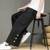 Pantalons pour hommes été automne Cargo hommes rétro Hip Hop grandes poches conception sens jambe large travail poinçon vent haute rue pantalons de survêtement