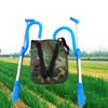 Autres outils de jardin Applicateur d'engrais manuel en acier inoxydable Tubes doubles Sac à dos Outil d'épandage pour maïs Légumes Arbre fruitier Plante 230710