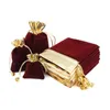 Упаковочные пакеты 50pcslot Velvet Back фланель ювелирных украшений Sachet Gold Puckaging Bag Bag Dired Bag 3 спецификации 230710
