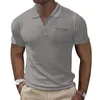 Men's T Shirts Fashion Trend Zipper Pocket Sports Top Shirt