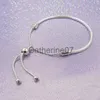 Pulseira de prata esterlina 925 para mulheres joias DIY Fit Pandora Charm Snake Chain Slider Charms Bracelet Design Fashion Classic Lady Gift With Ori J230710