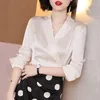 Blusas de mujer Moda coreana Seda Mujeres Satén Mujeres Tops Damas Tallas grandes Oficina Dama Blusas Femininas