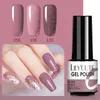 Set di manicure per smalto per unghie in gel in oro rosa da 3 pezzi Gel per unghie glitterato Base semipermanente Top coat Gel UV Design per unghie ibrido