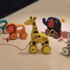 Altri giocattoli Baby Trascinamento Spinta Auto Carro attrezzi Tirare a mano Corda Trazione Cartone animato Animale Macaron nato Insegnamento precoce Bambini Giocattoli per bambini 230710