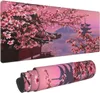 Большой мышиной накладной вишневый цвет и гора Fuji Sakura Gaming Mousepad Desk Mat для женщин подарки Большой 31.5x11.8 в