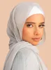 Etnische Kleding Moslim Chiffon Hijab Sjaal Lange Effen Kleuren Tulband Islamitische Headwrap Hoofddoek Premium Gift Sjaals Sluier Modestwear