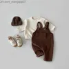 Ensembles de vêtements Toddler Bébé Garçons et Filles Salopette Printemps et Automne Bavoirs Vintage en Velours Côtelé Solide Bébé Coton Casual Vêtements pour Enfants Filles 0-24M Z230710