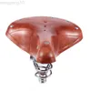 Bike Saddles Mountain Bike Saddle Retro Leather Cushion Soft and Comfortable Vintage Saddle Spring Cushion Bicycle Parts Replacement Brown Bi HKD230710