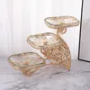 Plates Creative Square Melt Glass Multi-Layer Fruit Plate Afternoon Tea Rack Household Pastry Candy