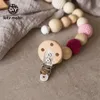 الهواتف المحمولة ، دعنا نجعل سرير الخشب Teether Baby Archeshing Starles Toy Make Noise Bird Elephant Shape Crochet Beads Bracelet Pram Clip Baby Baby Drattle 230707