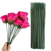 Decorative Flowers 100pcs Green Floral Wire For Crafts Flower Making Artificial Stem Material Accessoies Wedding Decoration