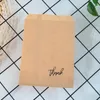 Gift Wrap Thank Calligraphy Candy Treat Bags Birthday Wedding S Cookies Popcorn Buffet Kraft Paper Favor Bag Of 25pcs