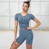 Tute da donna Completi sportivi da donna Completi da yoga Palestra per esercizi Fitness Pantaloncini Abbigliamento sportivo Push Up Squat Shirt Abbigliamento Activewear