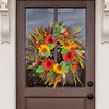 Dekorativer Blumen-Kranz für die Haustür, Sommer-Sonnenblumen-Wanddekoration, künstliche Kränze, nicht verblassend, rustikale Blumen für