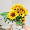 Decorative Flowers Country Wedding And Home Decoration With Artificial Sunflower Flower Handheld Bouquet Decorations