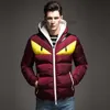 Masculino Down Parkas Wholesale- 2016 Roupas da Moda Masculina Parka de Inverno Gola de Pele com Capuz Olhos Grandes Casaco Grosso Quente Jaqueta Acolchoada de Algodão Sobretudo Tamanho Grande Z230711