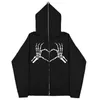 Men's Jackets Y2K Gothic Streetwear Hip Hop Funny Skull Printed Couple Mens Women Hoody Coats Zip Cardigan Hoodies Sweatshirts