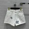 Женские шорты дизайнер 23ss Женская одежда Женская тяжелая ремесленная камелия выпускается вышитые джинсовые шорты Высококачественная женская одежда Okiy