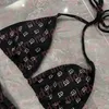 Diamond Letter One Piece Swimwear Vacation Biquini Bathing Suit Hollow Backless Swimsuit for Women Sexy Bikini