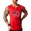 Hommes Débardeurs Respirant Hommes En Plein Air Casual Gym Fitness Sans Manches T-shirt D'été Absorber La Sueur Cool Sentiment Mode Imprimer Coton