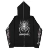 Men's Jackets Y2K Gothic Hip Hop Streetwear Skull Printed Anime Mens Women Hoody Coats Zip Cardigan Couple Hoodies Sweatshirts