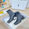 Ankle Boots Designer Heel Ankle Boot Split Toe Women Fashion Cream Silvery Leather Dress Booties Size 35-40