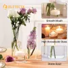 Objets décoratifs Figurines Vase cylindrique en verre Porte-bougie Hurricane Transparent 3 tailles différentes Grands vases pour centres de table de mariage Fleur 230710