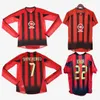 AC MILAN 2004 2005 Maillot de foot rétro 04 05 domicile rouge noir milan classique Maillot de foot vintage NESTA AC INZAGHI SHEVCHENKO PIRLO KAKA MALDINI