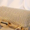 Evening Bags Luxury Crystal Metal Handle Handbag Party Wedding Dress Purse Women's Small Clutches Shining Gold Bag Drop B536