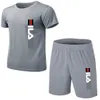 Herren-Trainingsanzüge, Sommer-Herren-Fitnessmode, lässiger Sportbekleidungsanzug für Herren, übergroßer Sportanzug, kurzärmeliges T-Shirt, Shorts, 2-teiliges Set 230710