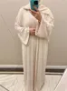 Vêtements ethniques 2 pièces Abaya ensemble sans manches longue robe Kimono islamique musulman femme Dubaï modeste correspondant tenue décontractée (sans écharpe)