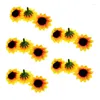 Decorative Flowers 500 Pcs Artificial Sunflower Little Daisy Gerbera Flower Heads For Wedding Party Decor (Yellow&Coffee)