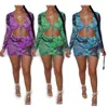 Women's Tracksuits Sexy Sheer Mesh Lace Up Two Piece Set Dress V Neck Long Sleeve Tie Short Top Drawstring Mini Skirt Outfits Night Club