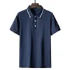 Men's Polos Men Polo Shirt Cotton Stretch Short Sleeve Summer Oversized 6XL 7XL 8XL Plus Size T shirts Black Loose Male Drop 230710