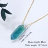 Pendant Necklaces Natural Crystal Green Fluorite Double Pointed Column Pink Original Stone Necklace Spiritual Fashion Jewelry