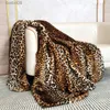 Cobertores de pele de leopardo de luxo cobertor de pelúcia high-end colcha na cama capa de sofá xadrez cobertores de decoração de casa para sala de estar quarto t230710