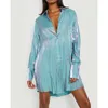 Womens Loose Fit Long Shirt Dress Solid Color Flash Comfortable Blouse For 2023 Autumn