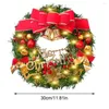 Decorative Flowers Christmas Wreath With Light Lights LED Front Door Hanger Garland Artificial For Party Decoration