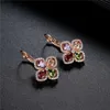 Drop Girl Boho Huggie Hoop Clip On Dangle Earrings Earringdrop Vintage Earring Cute For Women Colorful Sweet Flower Colorful Foloral Bridal Wedding Crystal Jewelry