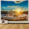 Tapestries Sea Scenery Wall Hanging Tapestry Art Deco Blanket Curtain Bedroom Living Room Decor R230710