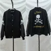 Giacche da uomo Mastermind Skull Giacca da baseball Uomo Donna MMJ Ghost Manica in pelle ricamata Coppia Mastermind Uniforme da baseball Outwear Coat HKD230710