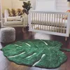 Carpet Top Quality Ins Irregular Leaf Soft Coffee Table Carpets Living Room Decoration Bedroom Green Mats Kids Bedside Area Rug 230710