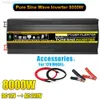 Arrancador de batería de coche 3000400060008000W Pantalla LED de potencia inteligente Inversor inteligente Dual USB Onda sinusoidal pura para dispositivo de vehículo HKD230710