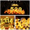 Luzes noturnas criativas luminosas 0-9 número digital letra luz lâmpada alimentada por bateria para decoração de festa de aniversário de casamento de natal