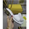 Sandalen 2023 Sommer-Breitband aus Schaffellstoff mit Scapture-Absatz Metall F Baguette-Muster Größen 35-42 Box Drop Delivery Schuhe Acce Dhk0S