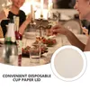 Dinnerware Sets 100 Pcs Disposable Paper Cup Lid Made Covers Lids Drink Tumblers Juice Glass Caps Coffee