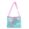 Sac de rangement en gros enfants sac de plage simple épaule maille plage pochette coquille portable jouet collecte organisateur sac réglable en plein air voyage enfants sac de plage