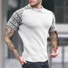 Men's T Shirts Vintage Print Short Sleeve Waffle T-Shirt Male Youth Summer Streetwear O Neck Pullover Slim Fit Tops Commuter Casual Tees